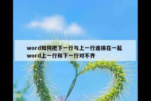 word如何把下一行与上一行连接在一起 word上一行和下一行对不齐