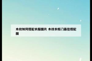 木纹如何搭配衣服图片 木纹衣柜门最佳搭配图
