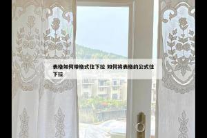 表格如何带格式往下拉 如何将表格的公式往下拉
