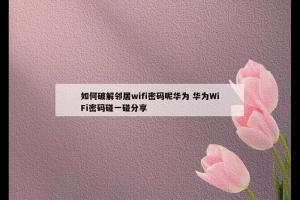 如何破解邻居wifi密码呢华为 华为WiFi密码碰一碰分享