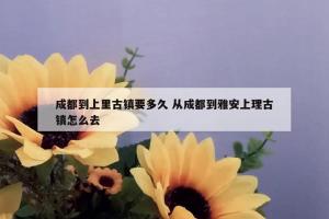 成都到上里古镇要多久 从成都到雅安上理古镇怎么去