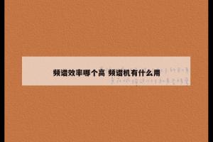 频谱效率哪个高 频谱机有什么用