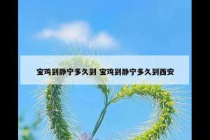 宝鸡到静宁多久到 宝鸡到静宁多久到西安