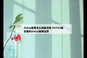 dota2画质怎么调最流畅 DOTA2最舒服的dota2画质选择