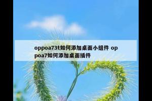 oppoa73t如何添加桌面小组件 oppoa7如何添加桌面插件