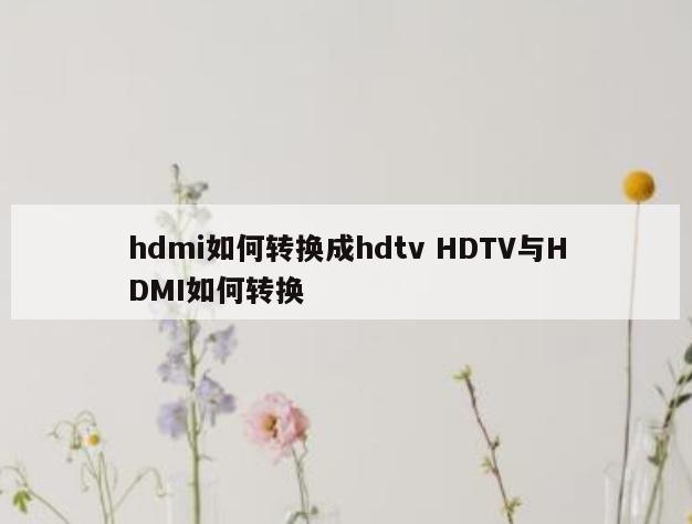 hdmi如何转换成hdtv HDTV与HDMI如何转换