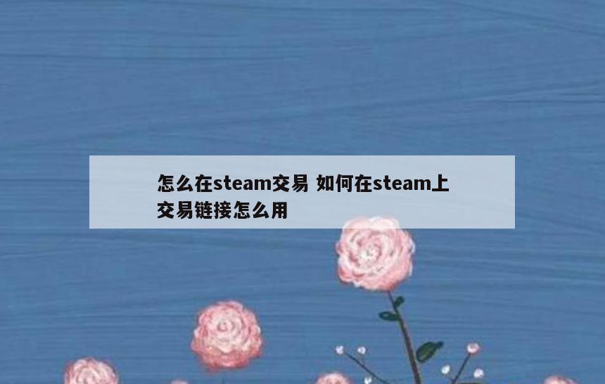 怎么在steam交易 如何在steam上交易链接怎么用