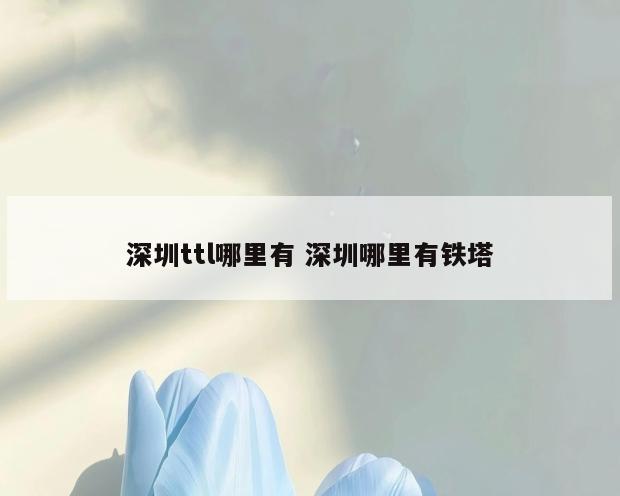 深圳ttl哪里有 深圳哪里有铁塔