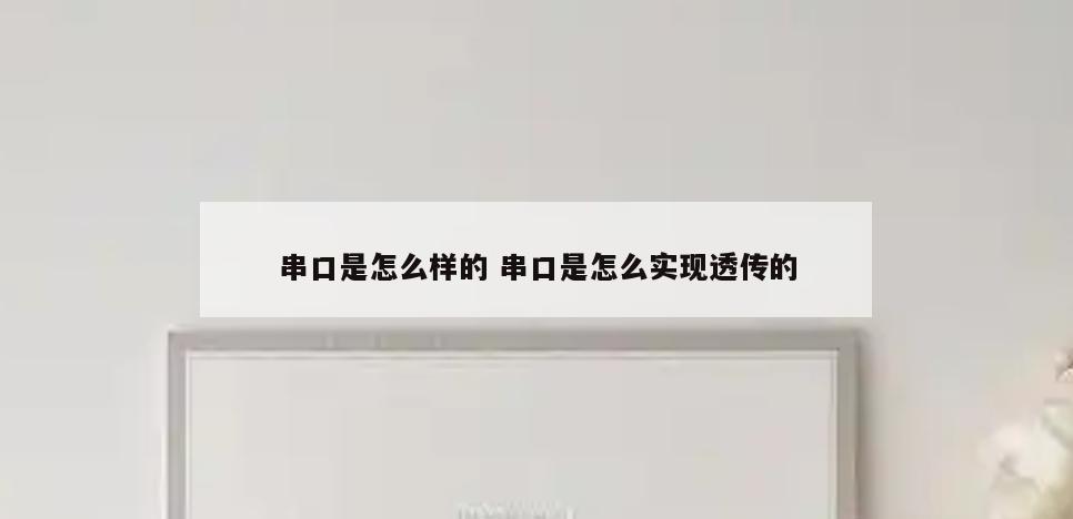 串口是怎么样的 串口是怎么实现透传的