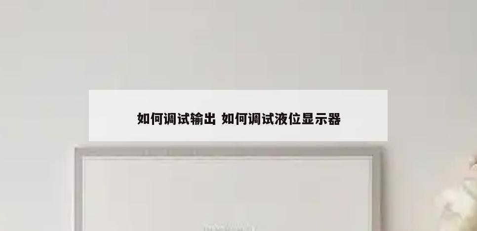 如何调试输出 如何调试液位显示器