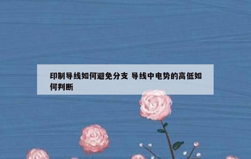 印制导线如何避免分支 导线中电势的高低如何判断