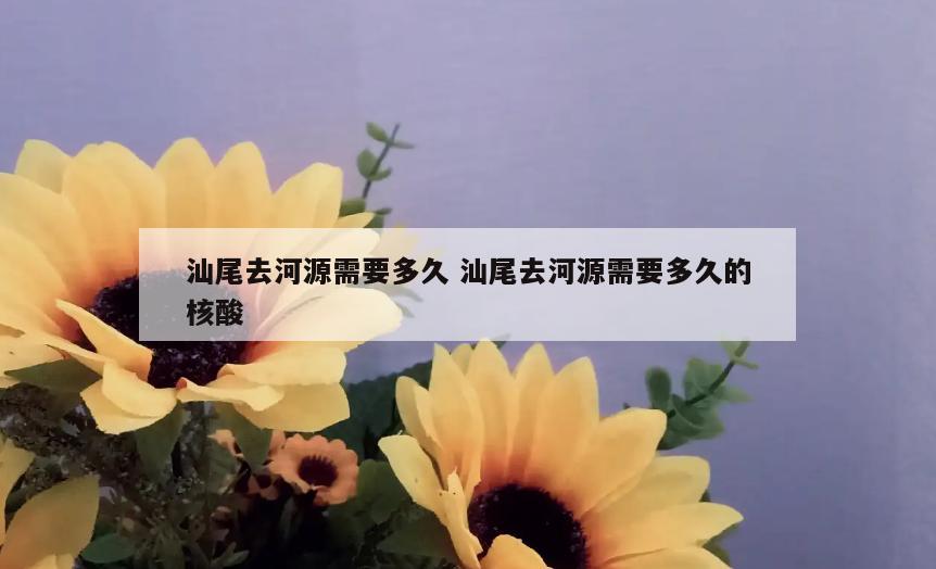 汕尾去河源需要多久 汕尾去河源需要多久的核酸