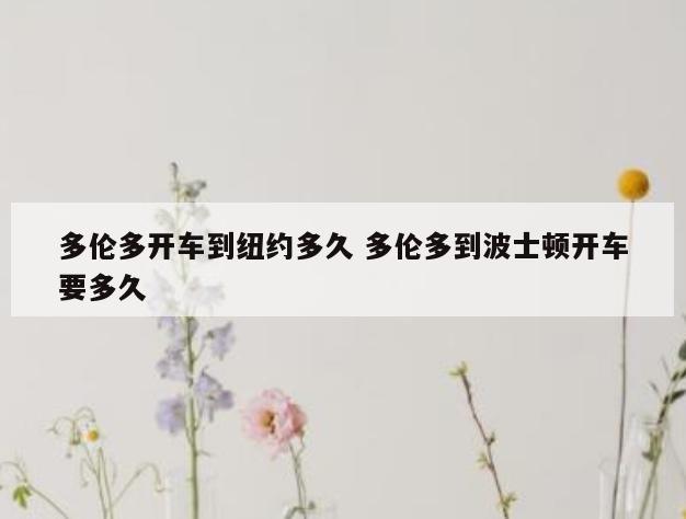 多伦多开车到纽约多久 多伦多到波士顿开车要多久