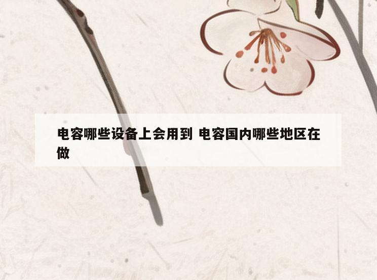 电容哪些设备上会用到 电容国内哪些地区在做