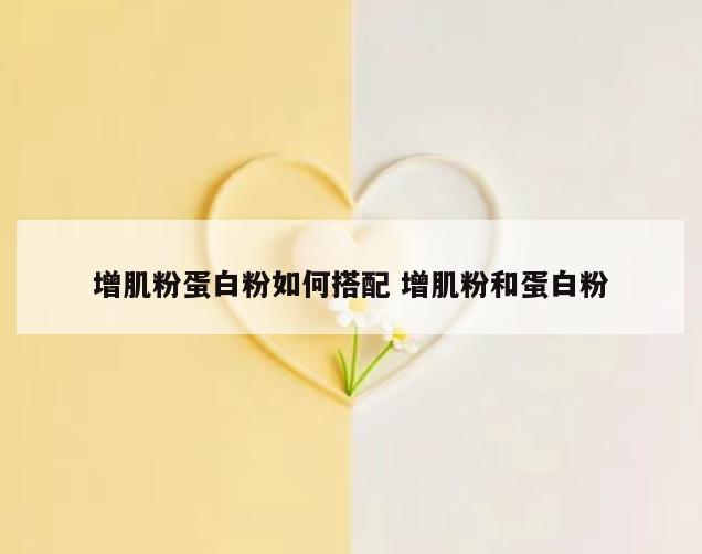 增肌粉蛋白粉如何搭配 增肌粉和蛋白粉