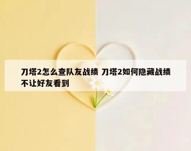 刀塔2怎么查队友战绩 刀塔2如何隐藏战绩不让好友看到