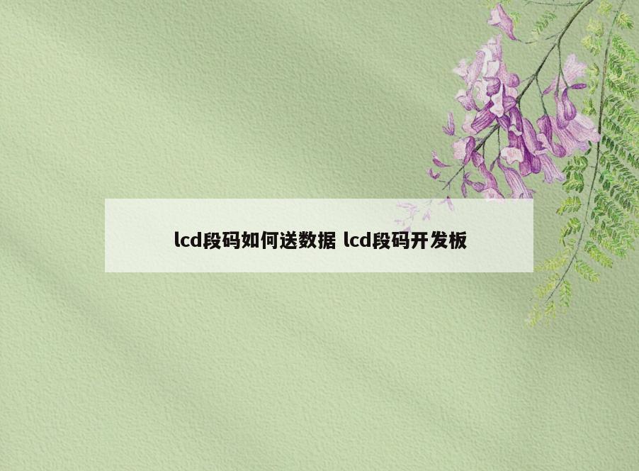 lcd段码如何送数据 lcd段码开发板