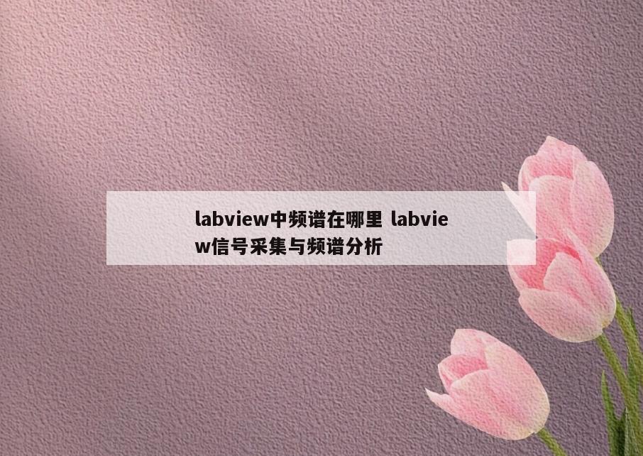 labview中频谱在哪里 labview信号采集与频谱分析