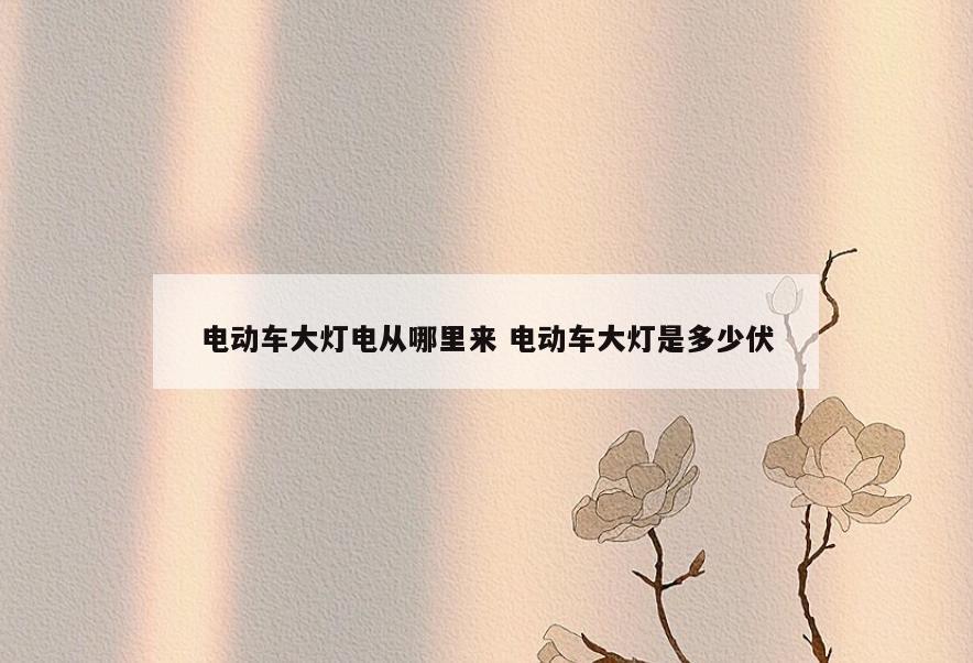 电动车大灯电从哪里来 电动车大灯是多少伏