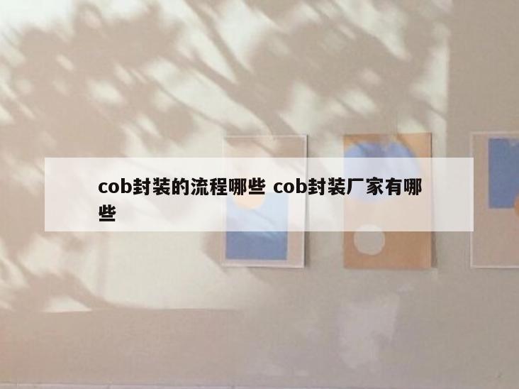 cob封装的流程哪些 cob封装厂家有哪些