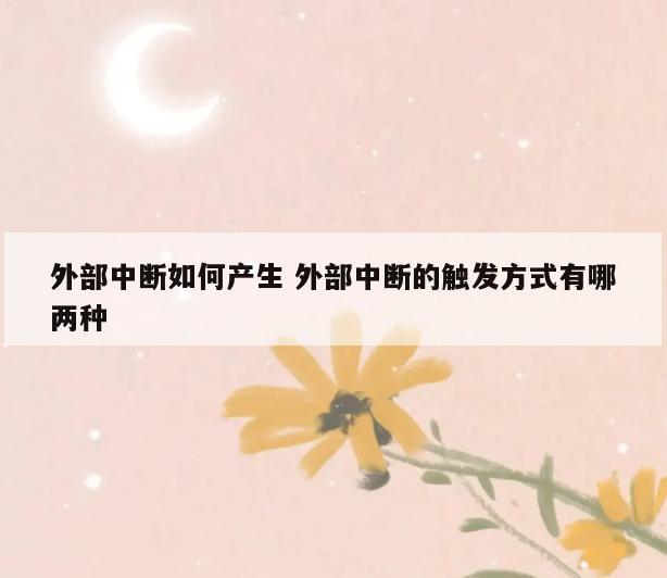 外部中断如何产生 外部中断的触发方式有哪两种