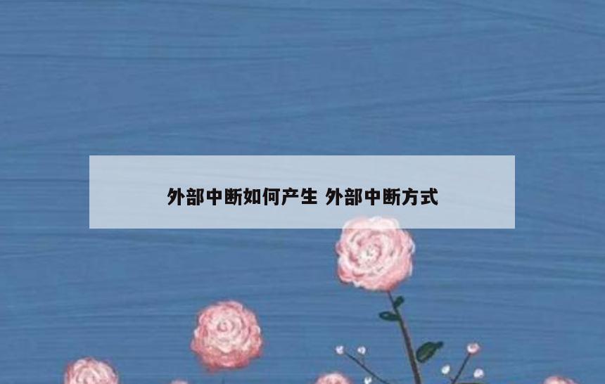 外部中断如何产生 外部中断方式