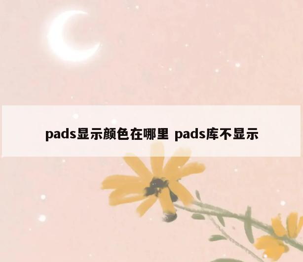 pads显示颜色在哪里 pads库不显示