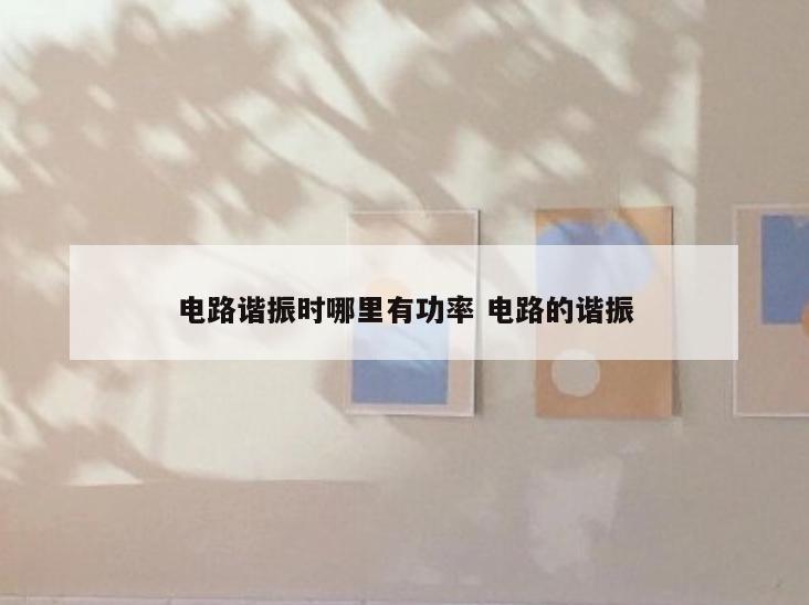 电路谐振时哪里有功率 电路的谐振