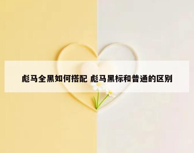 彪马全黑如何搭配 彪马黑标和普通的区别