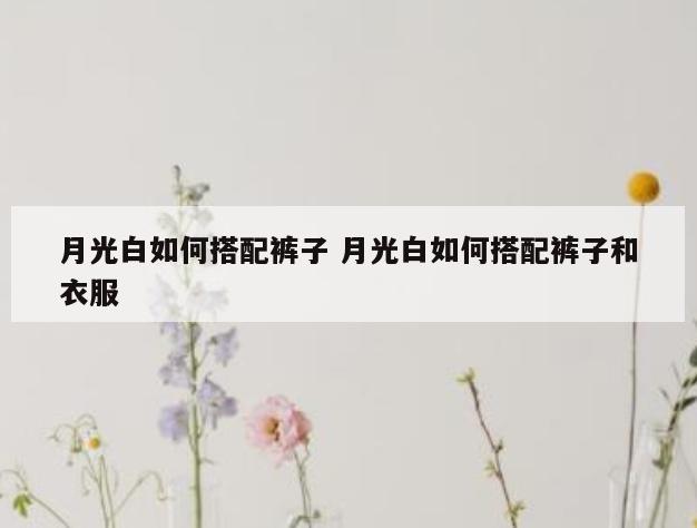 月光白如何搭配裤子 月光白如何搭配裤子和衣服