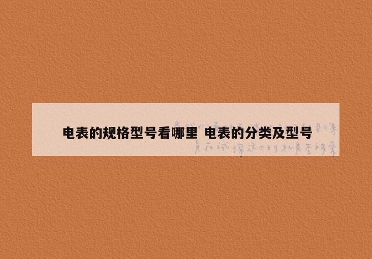 电表的规格型号看哪里 电表的分类及型号