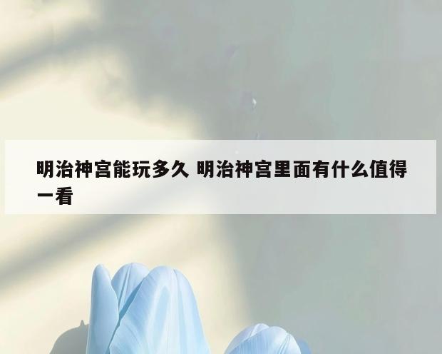 明治神宫能玩多久 明治神宫里面有什么值得一看
