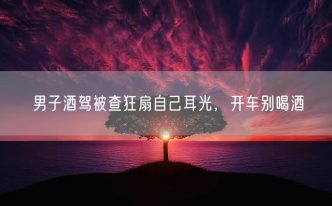 男子酒驾被查狂扇自己耳光，开车别喝酒