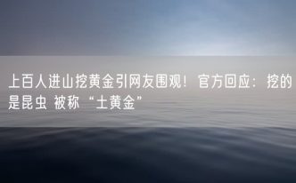 上百人进山挖黄金引网友围观！官方回应：挖的是昆虫 被称“土黄金”