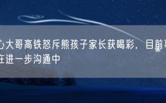 热心大哥高铁怒斥熊孩子家长获喝彩，目前事件还在进一步沟通中