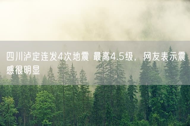 四川泸定连发4次地震 最高4.5级，网友表示震感很明显