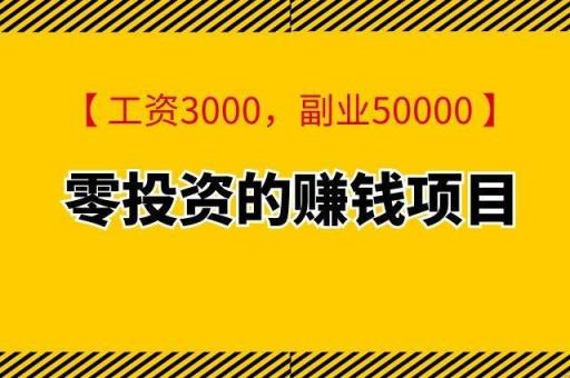 零投资的赚钱项目叫什么,零投资的赚钱项目是什么