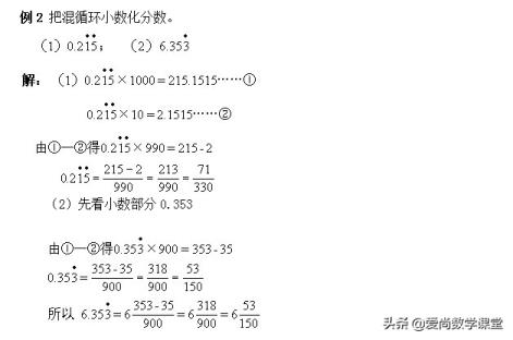 无限循环小数如何化成分数,循环小数如何化成分数