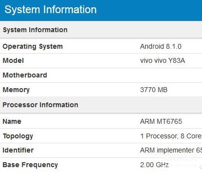 vivoy83a参数配置详情,vivo Y83A跑分数据