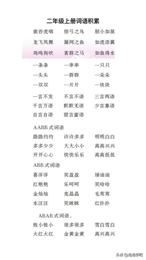 二年级上册语文词语及多音字总结,小学二年级语文上册知识点多音字